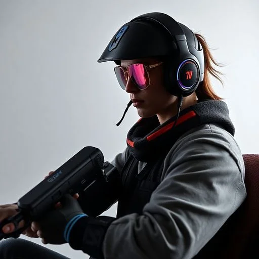 A fragmented, abstract 'play' symbol icon.